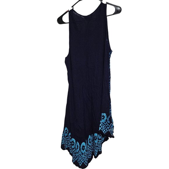 Riviera Sun Boho Blue Embroidered Sleeveless Dress Free Plus Size Sundress Midi - Picture 2 of 9